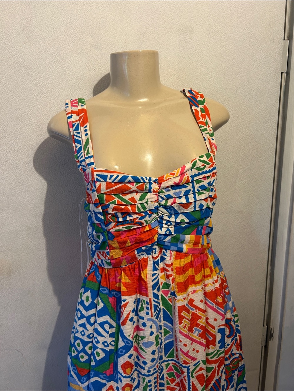 Skies Are Blue Multicolor Geometric Patchwork Maxi Dress - Picture 3 of 12